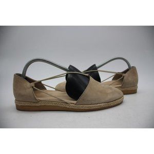 Paul Green Hanna Flat Nubuck Leather Espadrilles Slippers Beige Women's UK 7.5